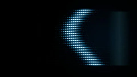 Dynamic Blue Light Dots Forming Pulsing Curve on Dark Background Stock Footage 345832702