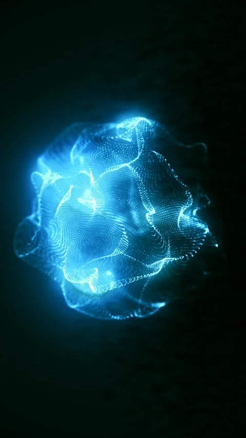 A dynamic blue light form pulses and shimmers. Stock Footage 320113863