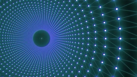 Dynamic blue light patterns create mesmerizing visuals in an animated backdrop Stock Footage 300439453