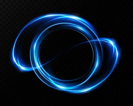 Dynamic Blue Light Swirls Gracefully on a Dark Background That Captivates the Illustrazione stock