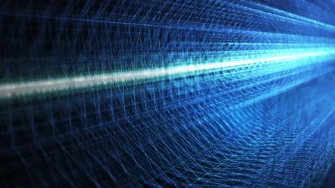 Dynamic blue light tunnel with geometric patterns Stock Footage 317810685