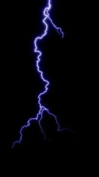 Dynamic blue lightning bolt striking a dark, dramatic background Stock Photos