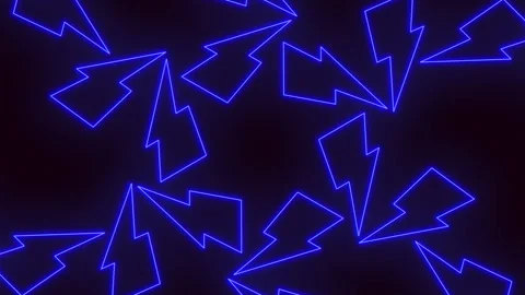 Dynamic blue lightning bolts in diagonal pattern on black background Stock Footage 285696814