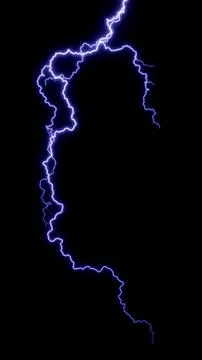 Dynamic blue lightning strike illuminating a dark night landscape Stock Photos