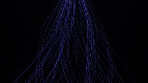 Dynamic Blue Lines Flowing Against Black Background Video stock 323774472