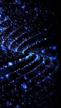Dynamic blue luminous particle swirl background Stock Illustration