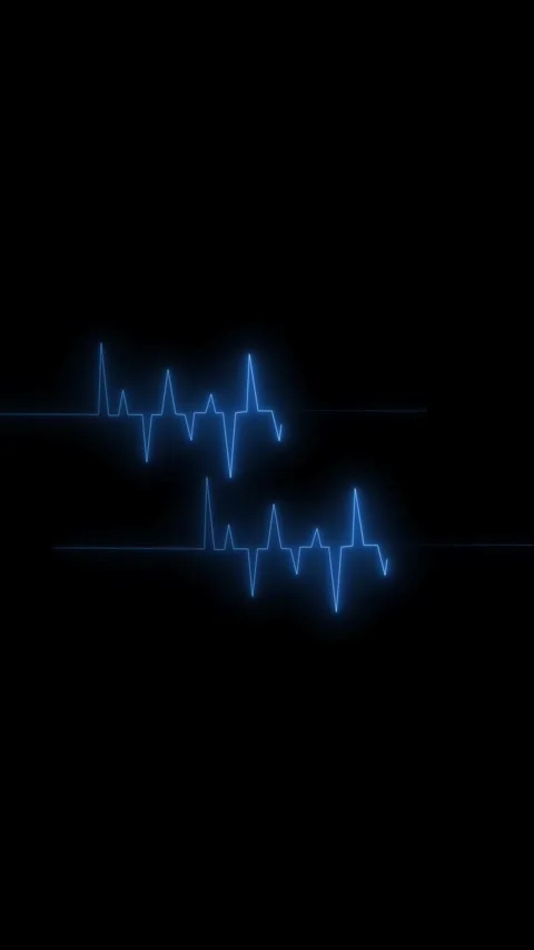 Dynamic blue neon electrocardiogram waveform pulses rhythmically against a .. Vídeos de archivo 338421601