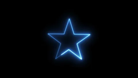 Dynamic blue neon glowing star outline animation revealing and looping on a.. Stock Footage 318521307