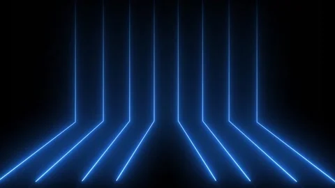 Dynamic blue neon light lines in a seamless loop animation Stock-Footage 345807169