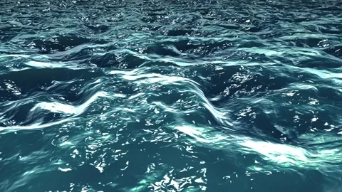 Dynamic Blue Ocean Waves with Shimmering Light Reflections Stock Footage 340023448