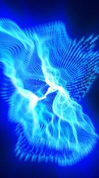 Dynamic blue particle flow forming a luminous burst, symbolizing energy tra.. 스톡 일러스트