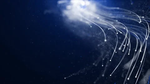 Dynamic Blue Particle Trails Abstract Background Stock Footage 323613732