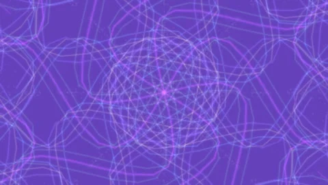 Dynamic blue polygonal structure connecting nodes and points in abstract di.. Stock Footage 339497907