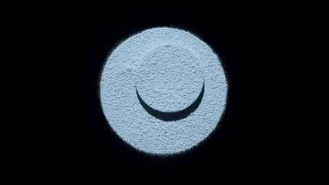 Dynamic blue powder circle with shadows on black 動画素材 337765858
