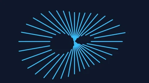 Dynamic blue radial starburst pattern visualization of radiating light waves Stock Footage 343631584