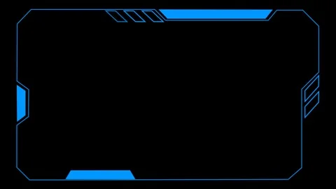 Dynamic Blue Sci-Fi HUD Display Border Stock Footage 317282097