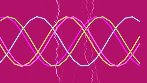 Dynamic blue sine wave pattern animation background for digital presentation Stock Footage 339798249