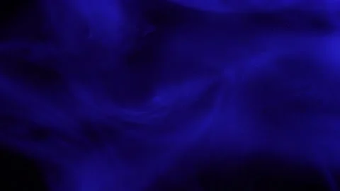 Dynamic Blue Smoke Swirl Motion on Black Background Video stock 266848782