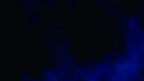 Dynamic blue smoke swirling in dark background at night Stock Footage 338316717