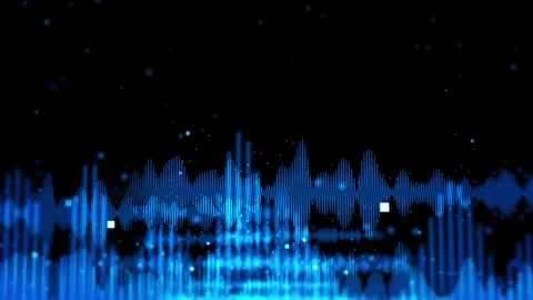 Dynamic Blue Soundwave Visuals Created in Digital Graphic Art with High Ene.. Stock Footage 339052154