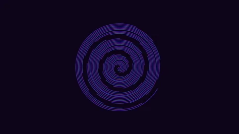 Dynamic blue spiral with moving lines on a black background Stockbeeldmateriaal 289213009