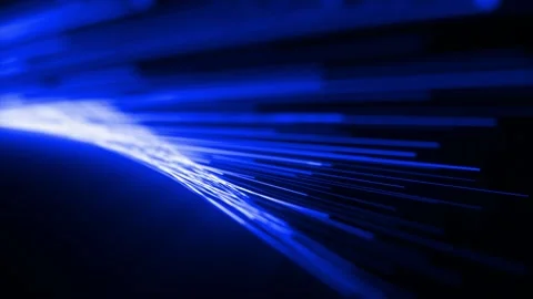 Dynamic Blue Streaks on Black Background Stock Footage 297121046