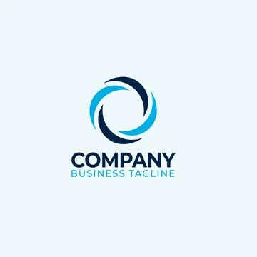Dynamic Blue Swirl Circle Logo with Spiral Motion Design for Corporate Identity Stock Illustration