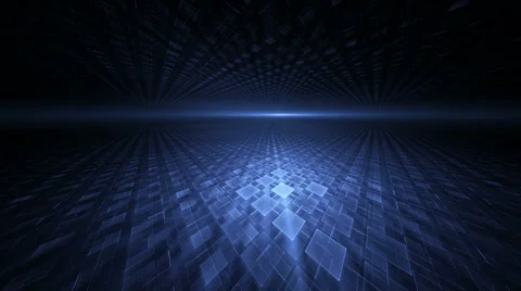 Dynamic Blue Translucent Cubical Horizon Stock Footage 58198016