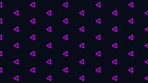 Dynamic blue triangle pattern soaring on black background Stock Footage 303533677