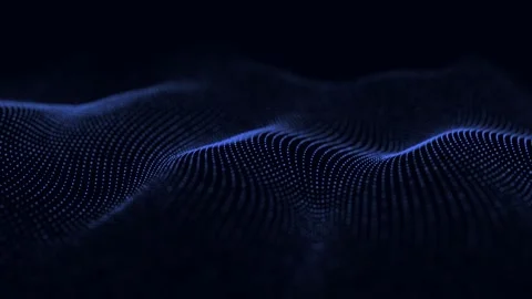 Dynamic blue wave of particles. Abstract futuristic background. Stock Footage 275844755