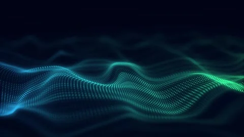 Dynamic blue wave of particles. Abstract futuristic background. Stock Footage 275859504