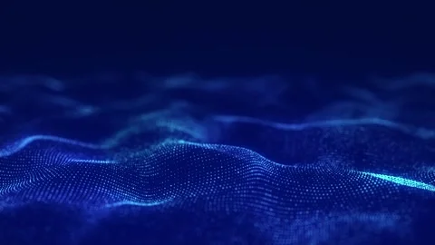 Dynamic blue wave of particles. Abstract futuristic background. Big data. Stock Footage 275862957