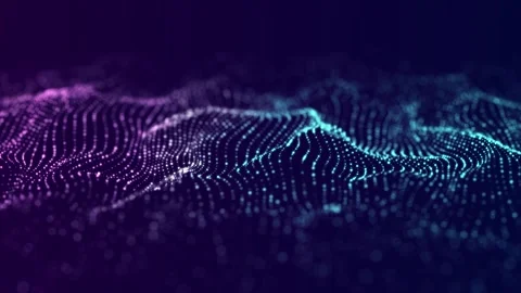 Dynamic blue wave of particles and lines. Abstract futuristic background. Stock Footage 275856541