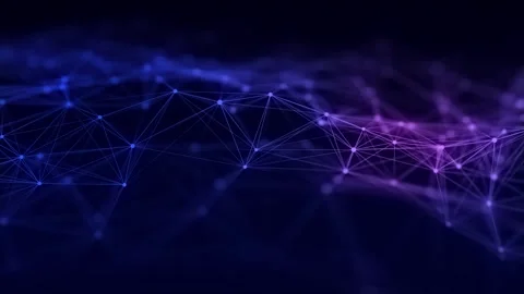 Dynamic blue wave of particles and lines. Abstract futuristic background. Stock Footage 275859299