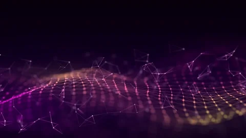 Dynamic blue wave of particles and lines. Abstract technology background. Stock Footage 275861053