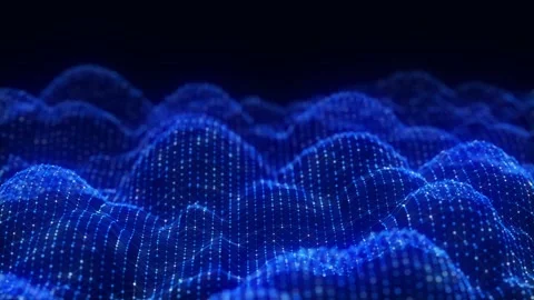 Dynamic blue wave of particles and lines. Abstract futuristic background. Stock Footage 275861076