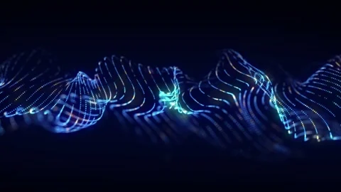 Dynamic blue wave of particles and lines. Abstract futuristic background. Stock Footage 275862313