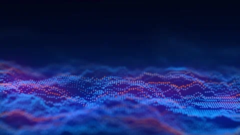 Dynamic blue wave of particles and lines. Abstract futuristic background. Stock Footage 275862916