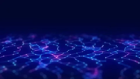 Dynamic blue wave of particles and lines. Abstract futuristic background. Stock Footage 275863096
