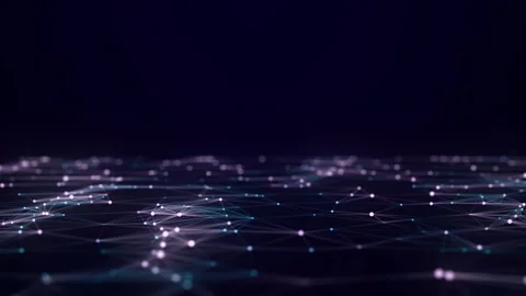 Dynamic blue wave of particles and lines. Abstract futuristic background. Stock Footage 310296017