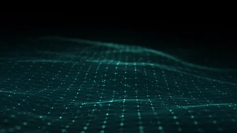 Dynamic blue wave of particles and lines. Abstract futuristic background. Stock Footage 310296678