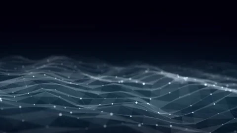 Dynamic blue wave of particles and lines. Abstract futuristic background. Stock Footage 310302371