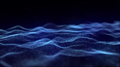Dynamic blue wave of particles and lines. Abstract futuristic background. Stock Footage 310312020