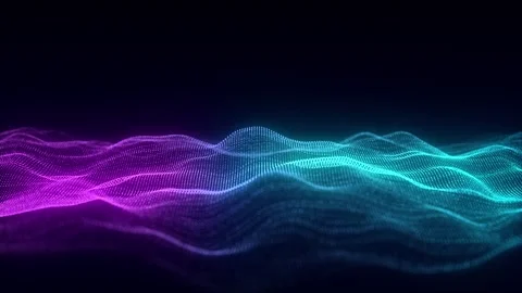 Dynamic blue wave of particles and lines. Abstract futuristic background. Stock Footage 310312972