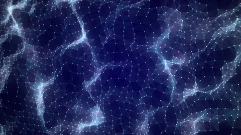 Dynamic blue wave of particles and lines. Abstract futuristic background. Stock Footage 310323723