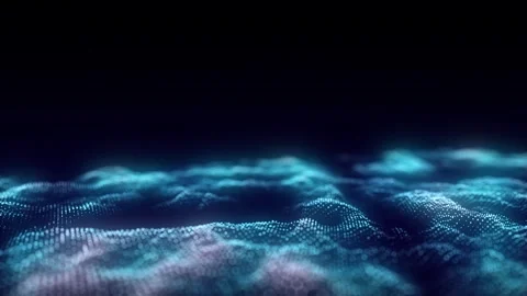 Dynamic blue wave of particles and lines. Abstract futuristic background. Stock Footage 310323830