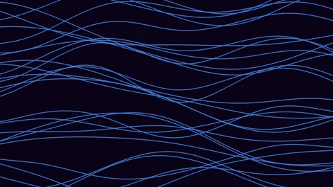 Dynamic blue wave pattern on black background symmetrical, flowing lines imitate Vídeos de archivo 279585652