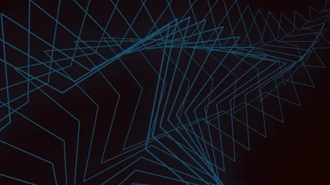 Dynamic blue wave in triangular formation on black background Stock Footage 275601597