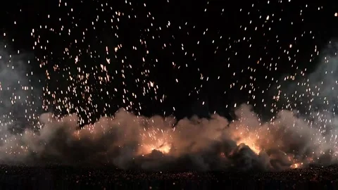 Dynamic bomb explosion with explosive particles Stock Footage 344840511
