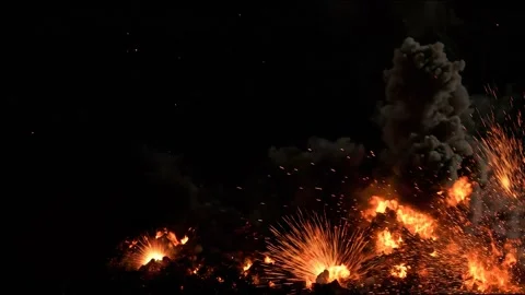 Dynamic bomb explosion with explosive particles Stock Footage 344840513